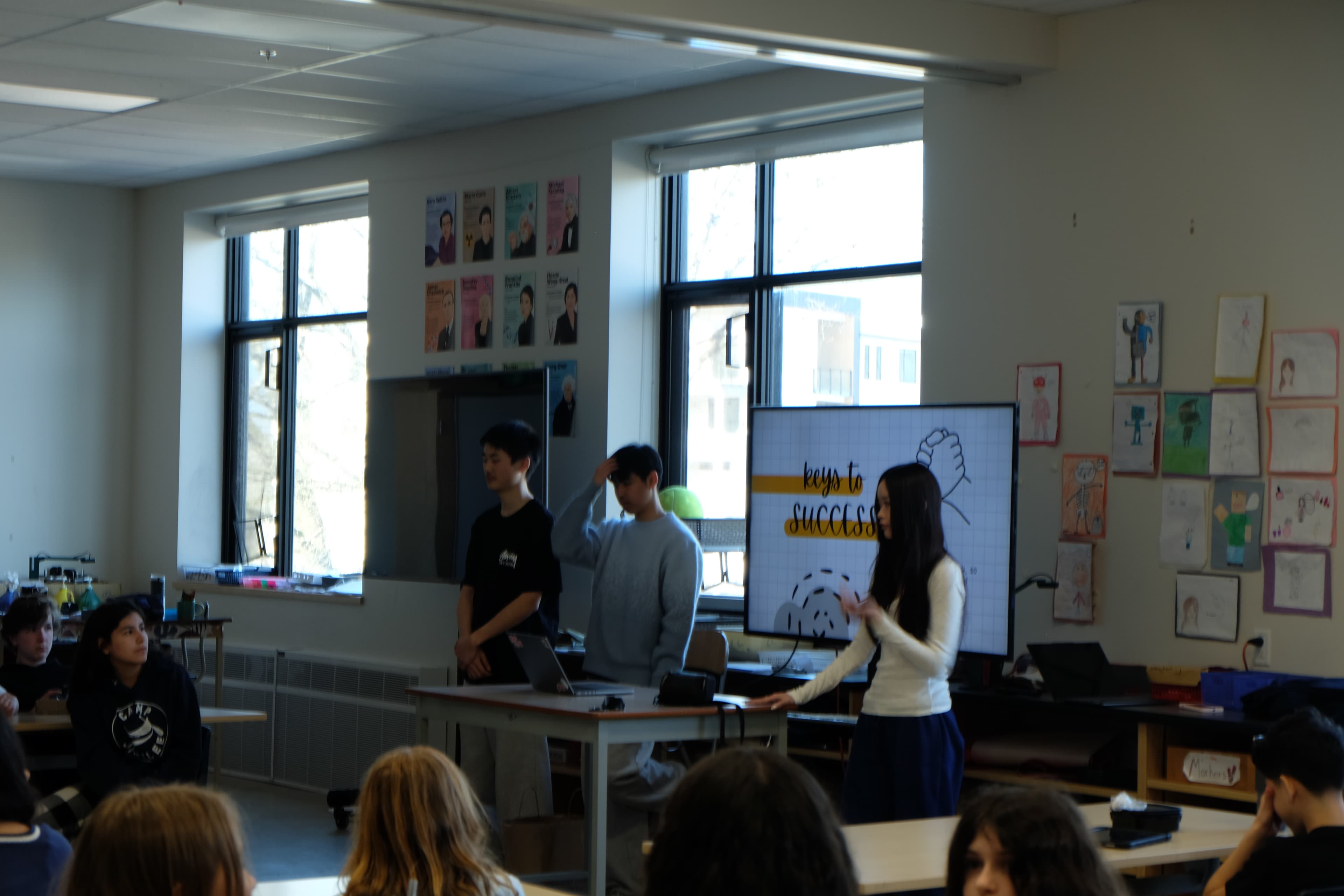 Students building their egg drop capsules